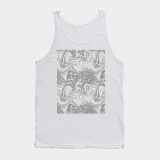 Pastel Grey Silk Marble - Digital Liquid Paint Tank Top